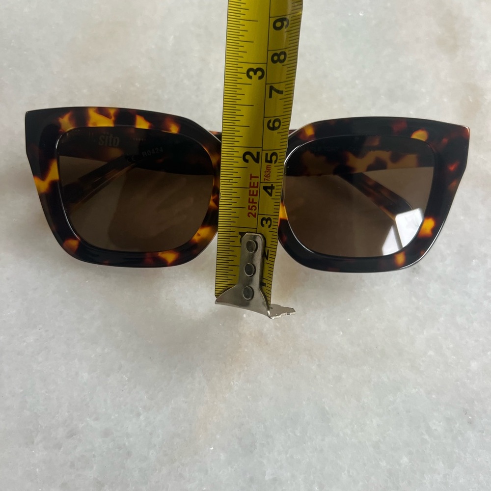 STILO Anthropologie Sunglasses Tortoise Shell Square Oversized Classic Preppy - Picture 10 of 11
